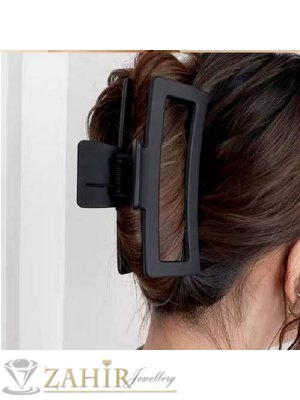 Огромна черна щипка за тежка коса, размери 12 на 6 см,  материал матов силикон - ST1223